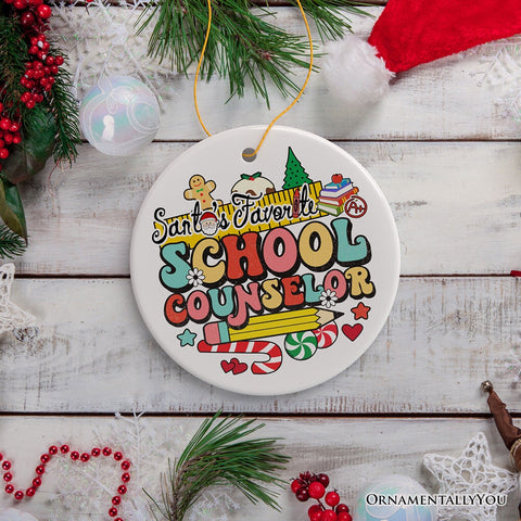 Santa’s Favorite School Counselor Handcrafted Christmas Ornament, Guidance Counselor Appreciation Gift