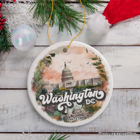 Washington DC Vintage Capitol Building Ornament, United States Capital Gift Souvenir