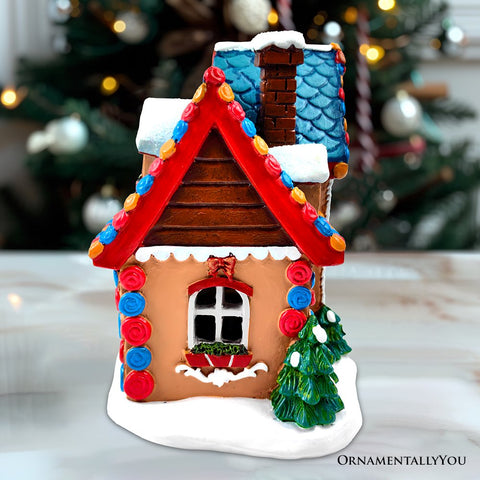Whimsically Sweet Gingerbread Home Lighted Christmas Decoration, 7" LED Table Figurine Holiday Decor