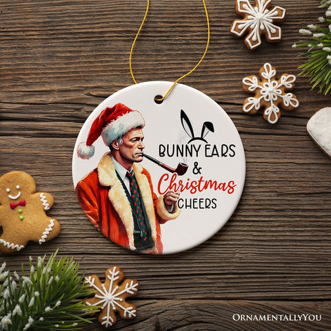 Bunny Ears & Christmas Cheers Ornament, Playboy Holiday Humor