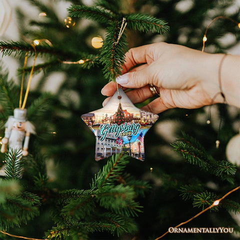 Charming Town of Gettysburg Ornament, Historical Vintage Pennsylvania Christmas Keepsake