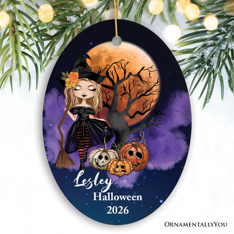 Halloween Witch Besties Personalized Ornament