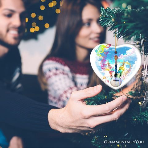 Harmonious Music from a Guitar Ornament, Colorful and Musical Souvenir, Musician Gift