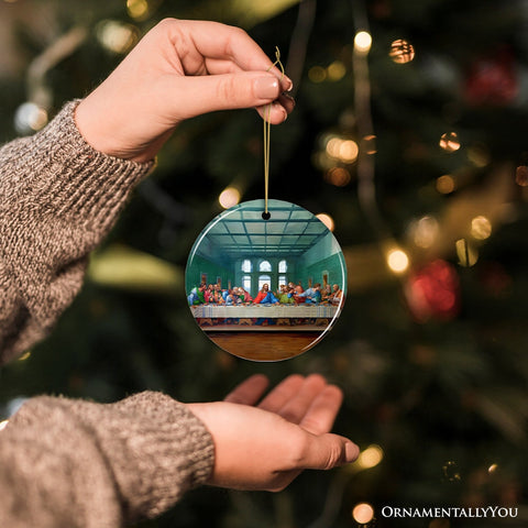 Leonardo da Vinci The Last Supper Ceramic Ornament, Famous Painting Christmas Decoration Souvenir