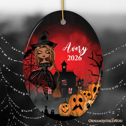 Personalized Witch Halloween Themed Women's Ornament