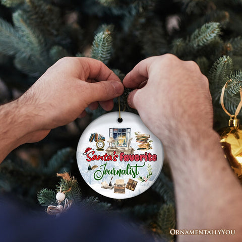 Santa's Favorite Journalist Ornament, Artistic Christmas Appreciation Keepsake