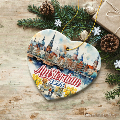 Artistic Amsterdam Landmarks and Heritage Christmas Ornament, Cultural Netherlands Gift and Keepsake