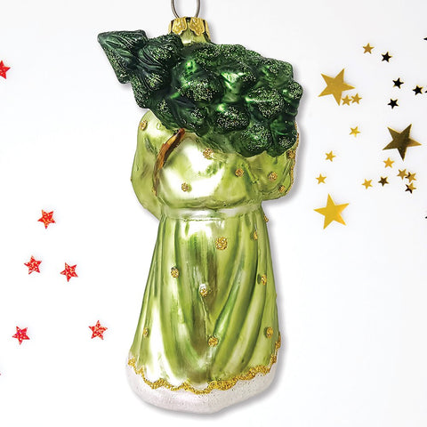 Spirit of the Forest Father Santa Victorian Glass Christmas Ornament