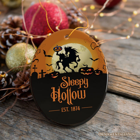 Spooky Sleepy Hollow Headless Horseman Ornament, Halloween Attraction Gift for Christmas Tree