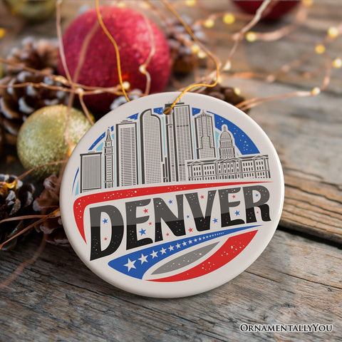 Urban Denver Retro Colorado Ornament, Souvenir Gift