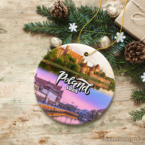 Vibrant Poland Cultural Heritage Ornament, Eastern European Landmarks Christmas Gift and Warsaw Souvenir
