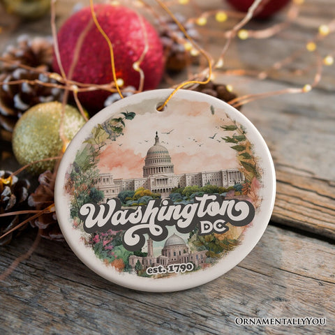 Washington DC Vintage Capitol Building Ornament, United States Capital Gift Souvenir