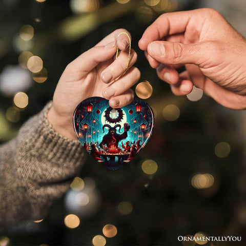Krampus’s Unholy Revelry Ornament, Dark Folklore Celebration and Spooky Decor
