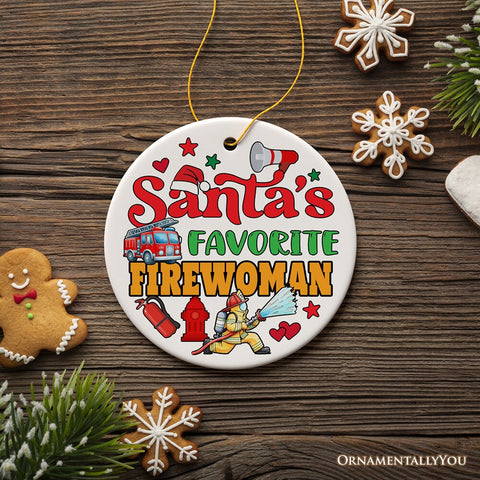 Santa's Favorite Firefighter Christmas Ornament, Funny Appreciation Gift