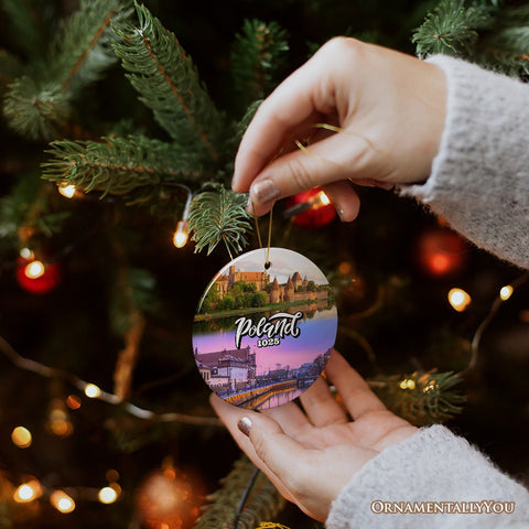 Vibrant Poland Cultural Heritage Ornament, Eastern European Landmarks Christmas Gift and Warsaw Souvenir