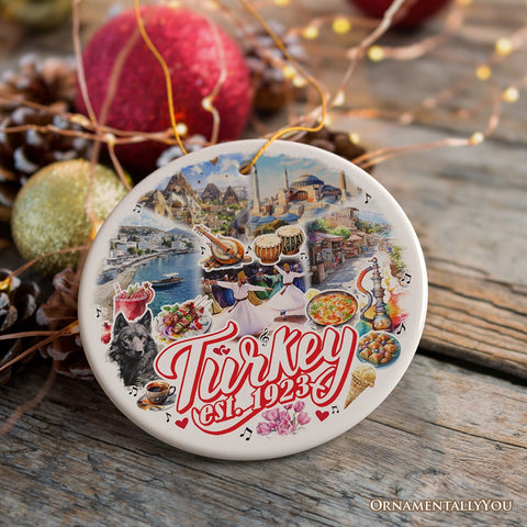Culturally Vibrant Turkey Ceramic Ornament, Ottoman Souvenir and Christmas Tree Decor