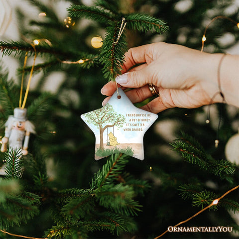 Friendship is Like a Honey Pot, Sweeter When Shared Ornament, Heartwarming Pooh Bear Christmas Gift