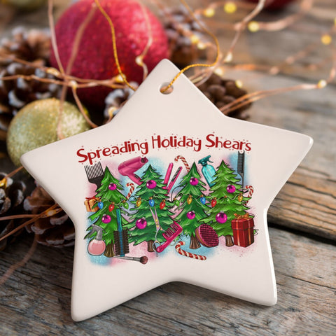 Spreading Holiday Shears Hairstylist Cute Christmas Ornament, Hairdresser Gift