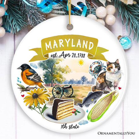 Artistic Maryland State Themes and Landmarks Christmas Ornament