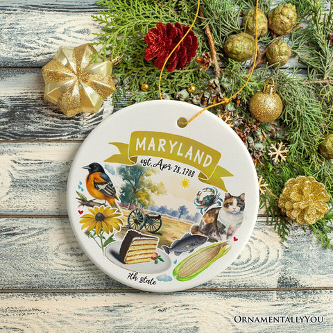 Artistic Maryland State Themes and Landmarks Christmas Ornament
