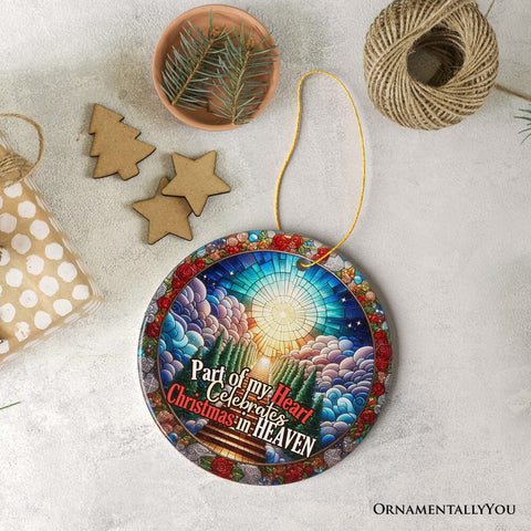 Stairway to Heaven Stained Glass Ornament, Christmas in Heaven Memorial Gift