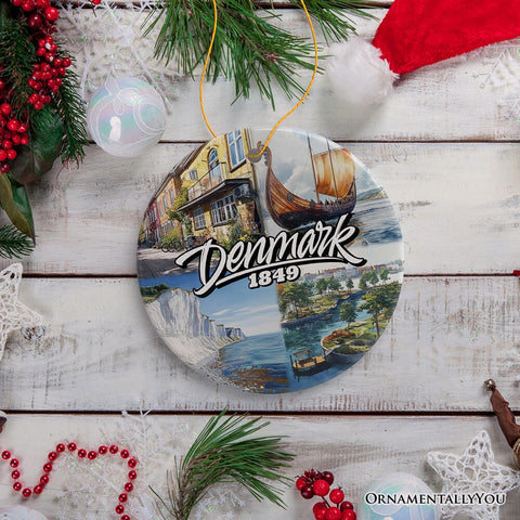 Majestic Denmark Landmarks Ornament, Scandinavian Heritage Christmas Gift and Copenhagen Souvenir