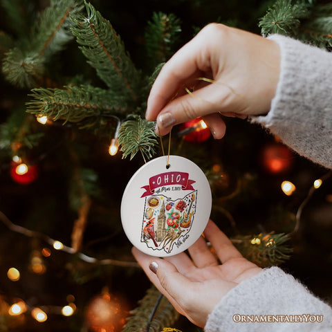 Artistic Ohio State Themes and Landmarks Christmas Ornament