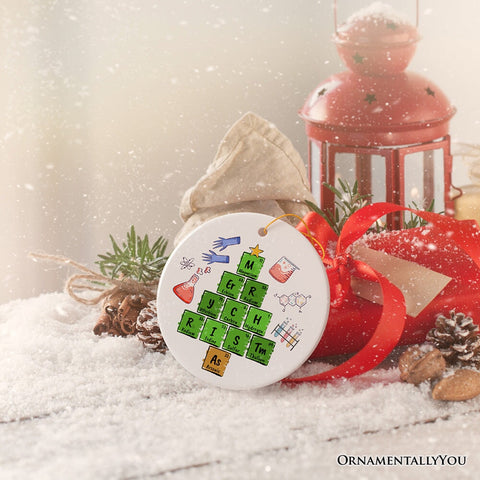 Periodic Table Scientist Christmas Ornament