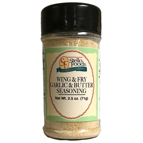Stello Foods Spices - Wing & Fry Seasoning - Garlic & Butter 2.5 oz