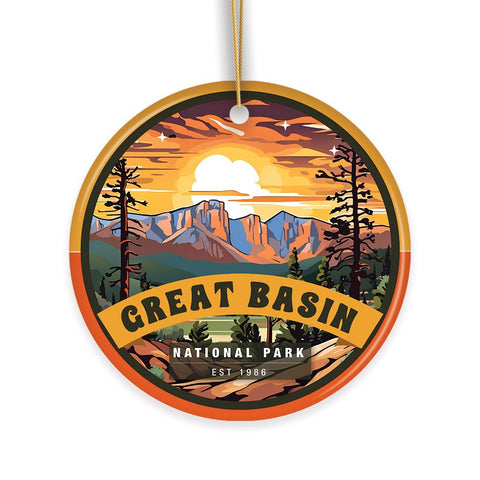Great Basin National Park Retro Ornament, Nevada Traveler Souvenir and Gift
