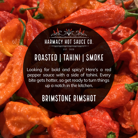 Brimstone Rimshot - Extra Hot Tahini & Roasted Red Pepper Sauce (9oz)