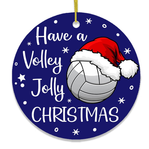 Have a Volley Jolly Christmas Volleyball Ornament