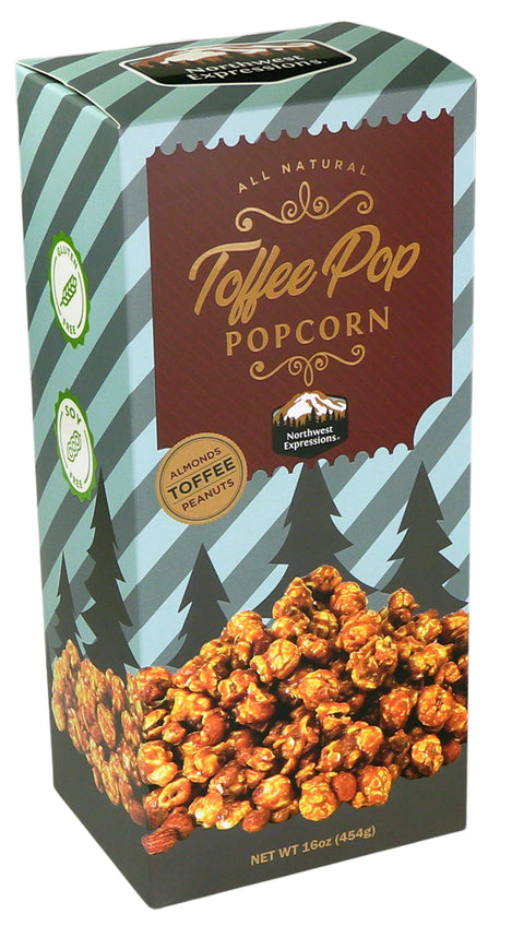 Northwest Expressions ToffeePop Gourmet Popcorn Christmas Edition  (Seasonal, ships October - December) - 1 LB 8 Pack