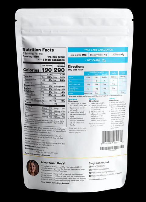 Keto Pancake Mix Plus - Gluten Free and No Added Sugar