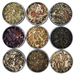 Heavenly Tea Leaves Organic Wellness Tea Sampler, 9 Assorted Loose Leaf Teas & Herbal Tisanes - 9 OZ 8 Pack