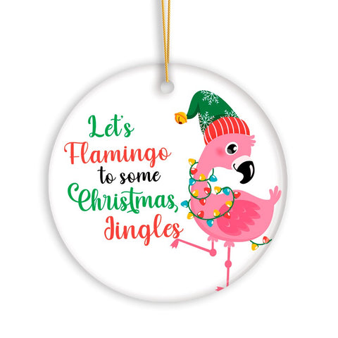 Let’s Flamingo to some Christmas Jingles Cute Bird Ornament