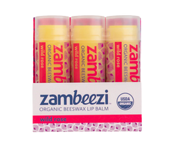 Zambeezi Wild Rose Lip Balm 3-Pack - 0.15 OZ 10 Pack