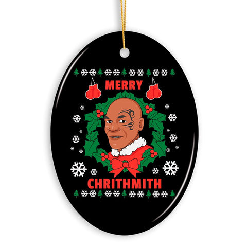 Merry Chrithmith Funny Boxing Meme Christmas Ornament, Humorous Christmas Gift