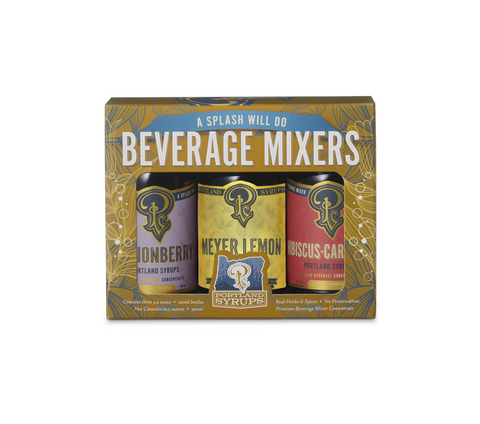 Portland Syrups 3-Pack Gold Gift Set - (Hibiscus, Marionberry, Meyer Lemon) - 10 FL OZ 6 Pack