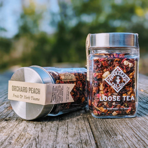 Orchard Peach Glass Jar of Loose Leaf Tea - 30 Servings