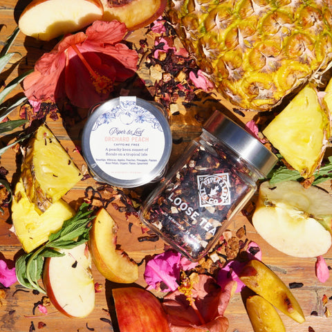Orchard Peach Glass Jar of Loose Leaf Tea - 30 Servings