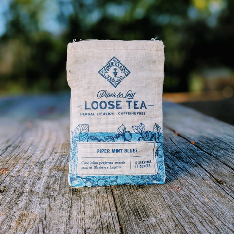 Piper Mint Blues Muslin Bag of Loose Leaf Tea - 15 Servings