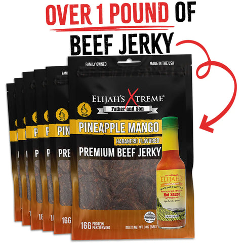 Pineapple-Mango Habanero Beef Jerky - 6 bags (1lb)