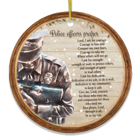 Police Officers Prayer Religious Law Enforcement Christmas Ornament
