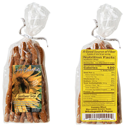Judy's Breadsticks aka Lovesticks Sunflower Twigs Cello Bag - 5 OZ 15 Pack