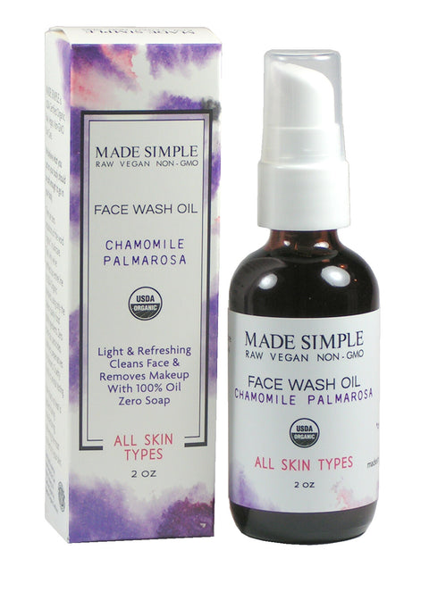 Made Simple Skin Care Face Wash - Chamomile Palmarosa: Organic, Vegan + Cruelty-free - 2 FL OZ 8 Pack