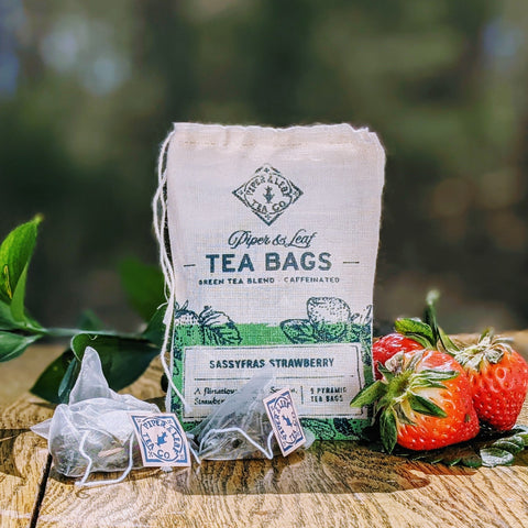 Sassyfras Strawberry 9ct Tea Bags in Muslin