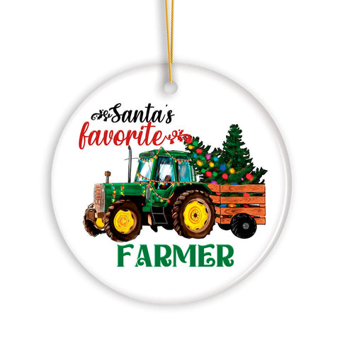 Santa’s Favorite Farmer Christmas Ornament, Farm Themed Gift