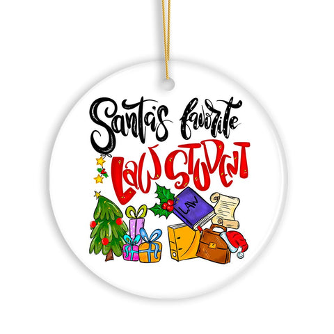 Santa’s Favorite Law Student Christmas Ornament, Future Lawyer Gift