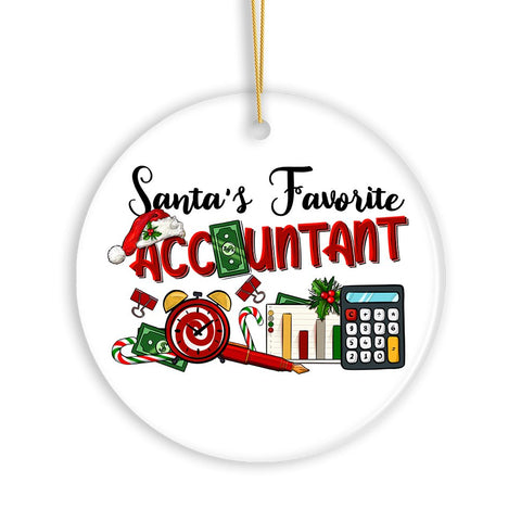 Santas Favorite Accountant Christmas Ornament, Tax Bookkeeper and CPA Gift